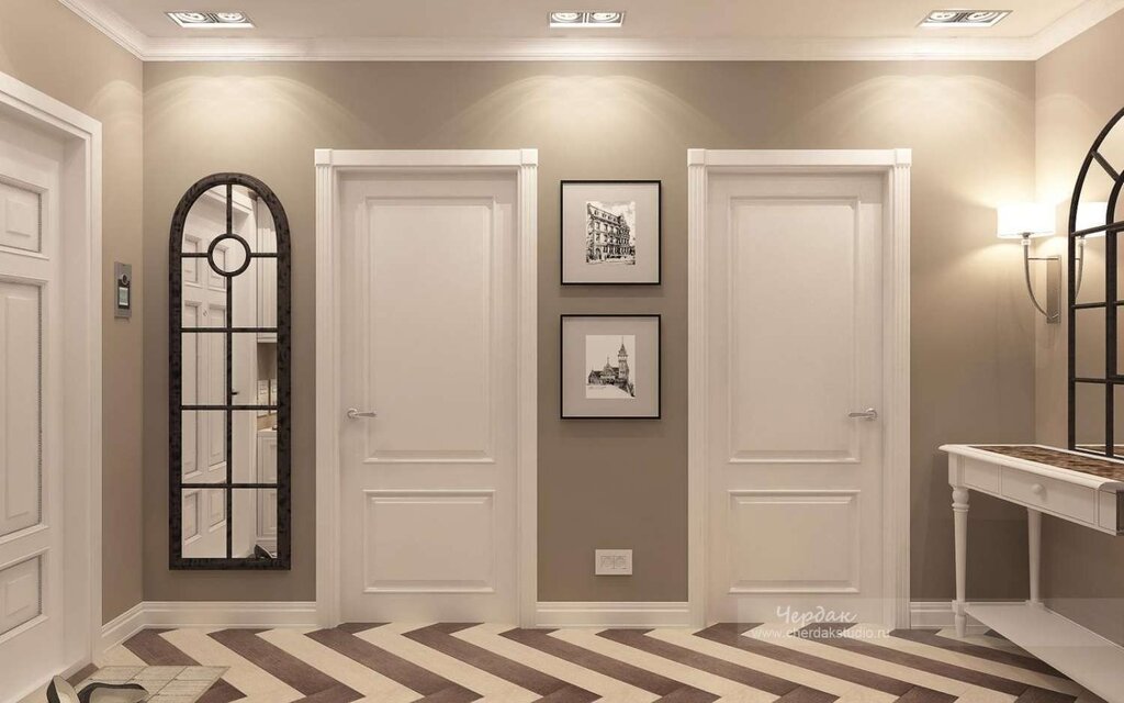 Beige doors in the apartment interior