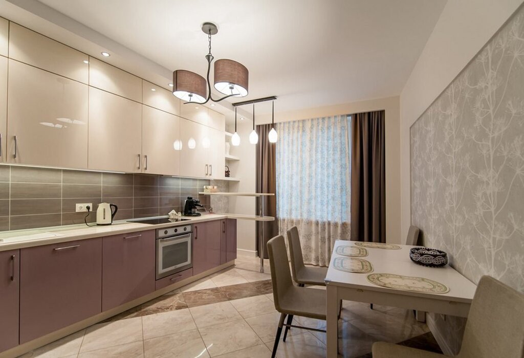 Beige walls in the kitchen color combination