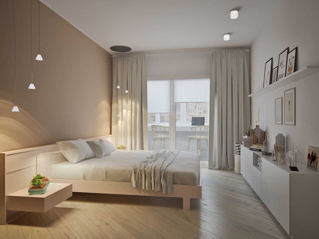 Beige bedroom interior