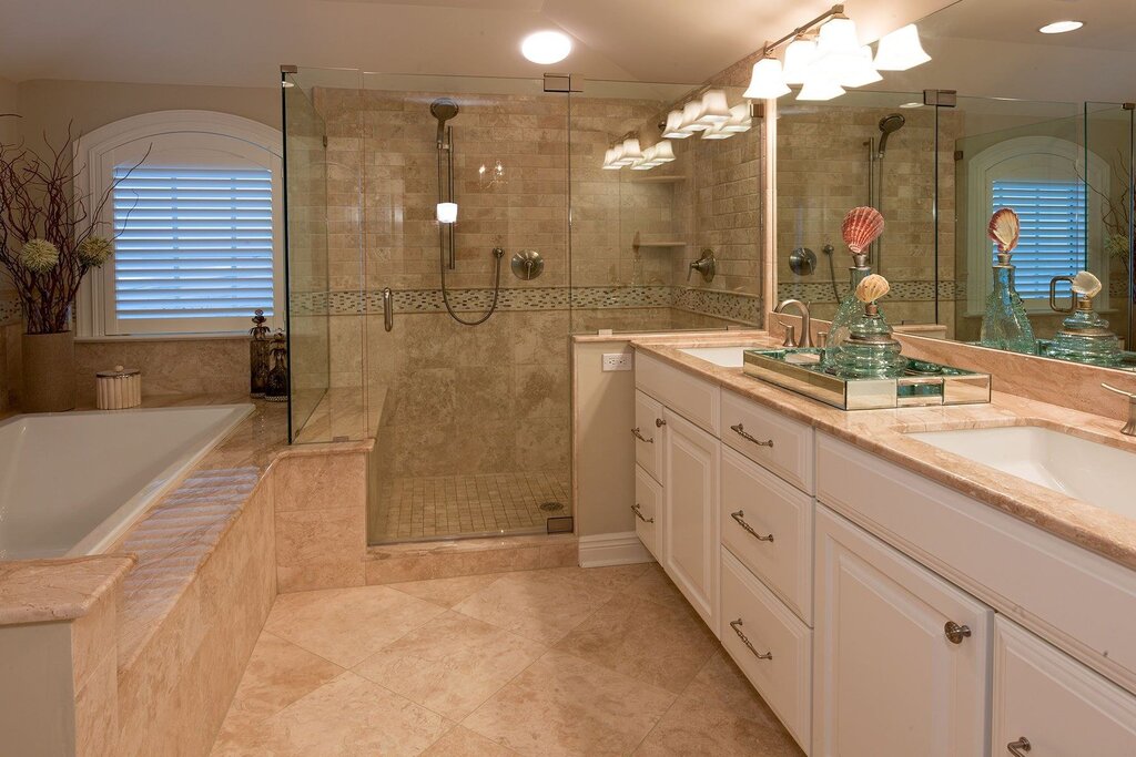 Beige marble in the interior