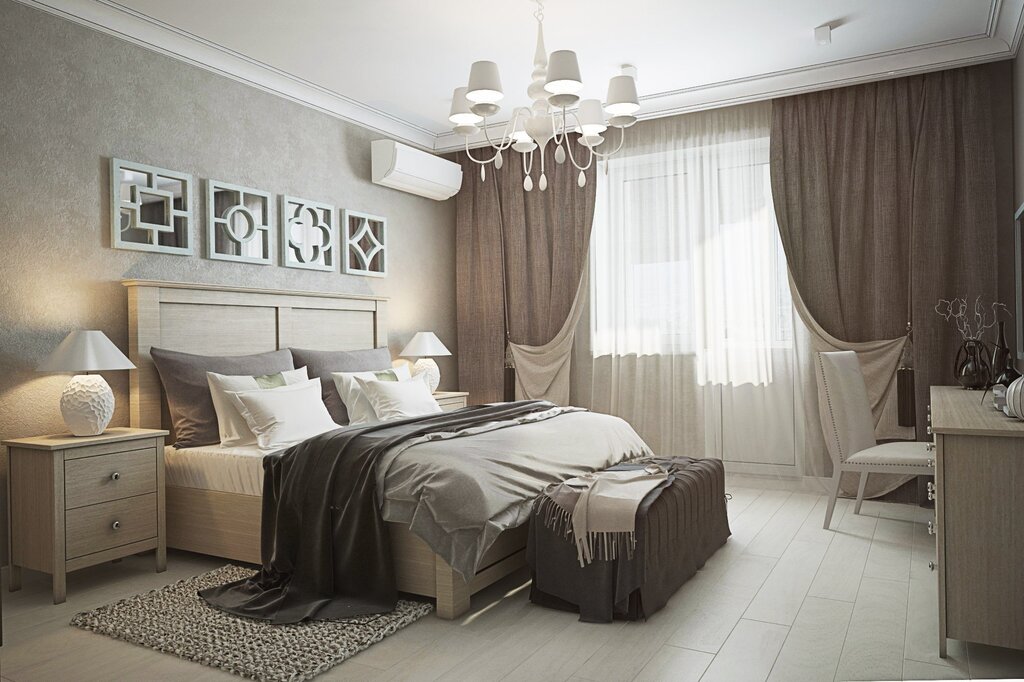 Beige gray bedroom