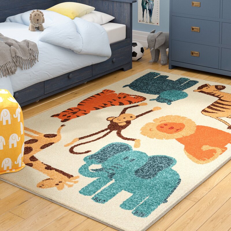 A pile-free rug for a children's room