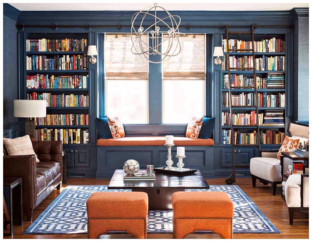 Library in the living room