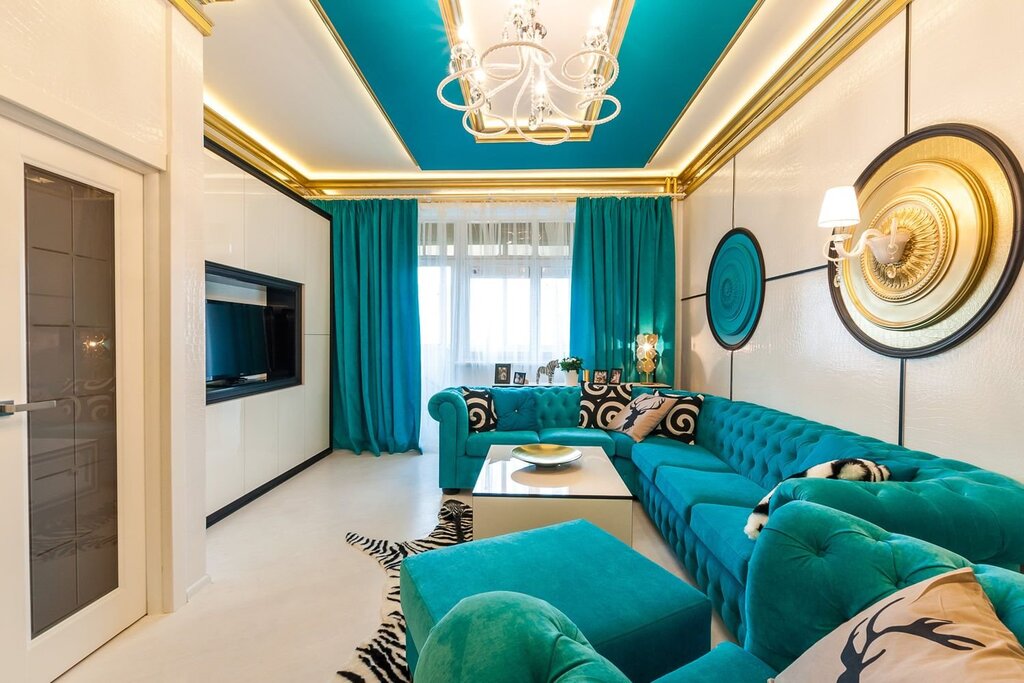 Turquoise curtains