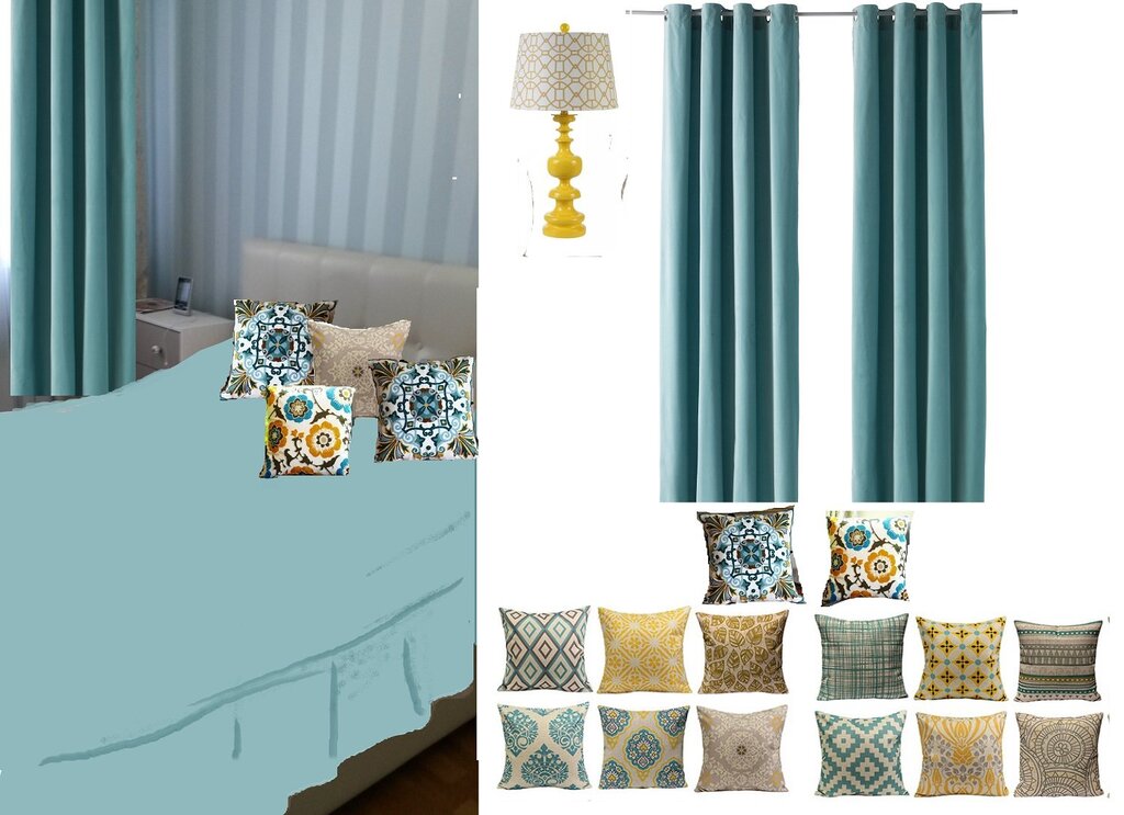 Turquoise IKEA curtains