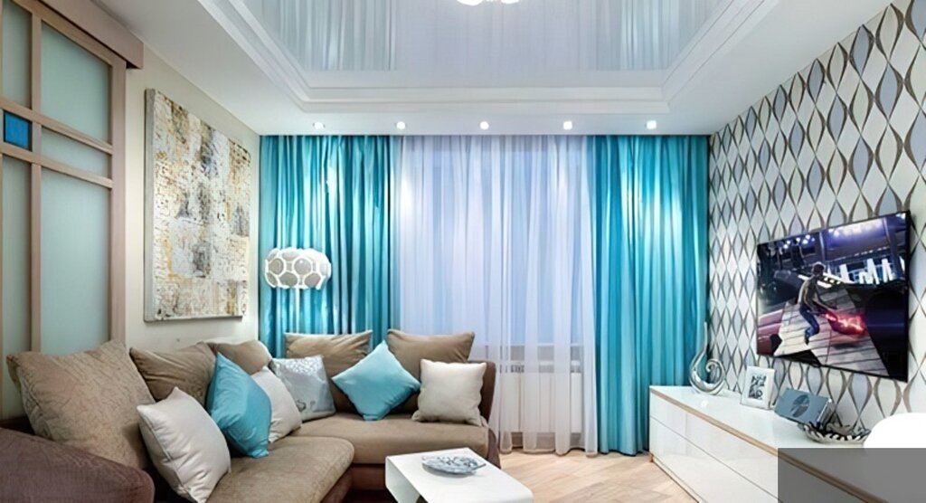 Turquoise curtains