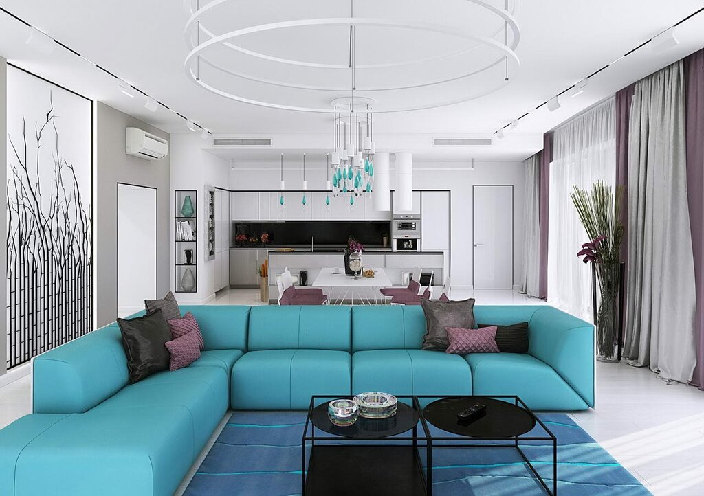 Turquoise sofa