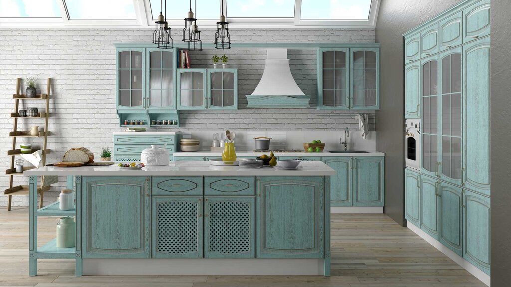 Turquoise kitchen set