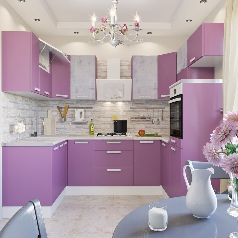 Pale pink kitchen