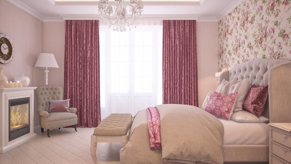 Pale pink curtains