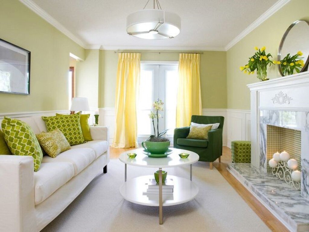 Pale green sofa