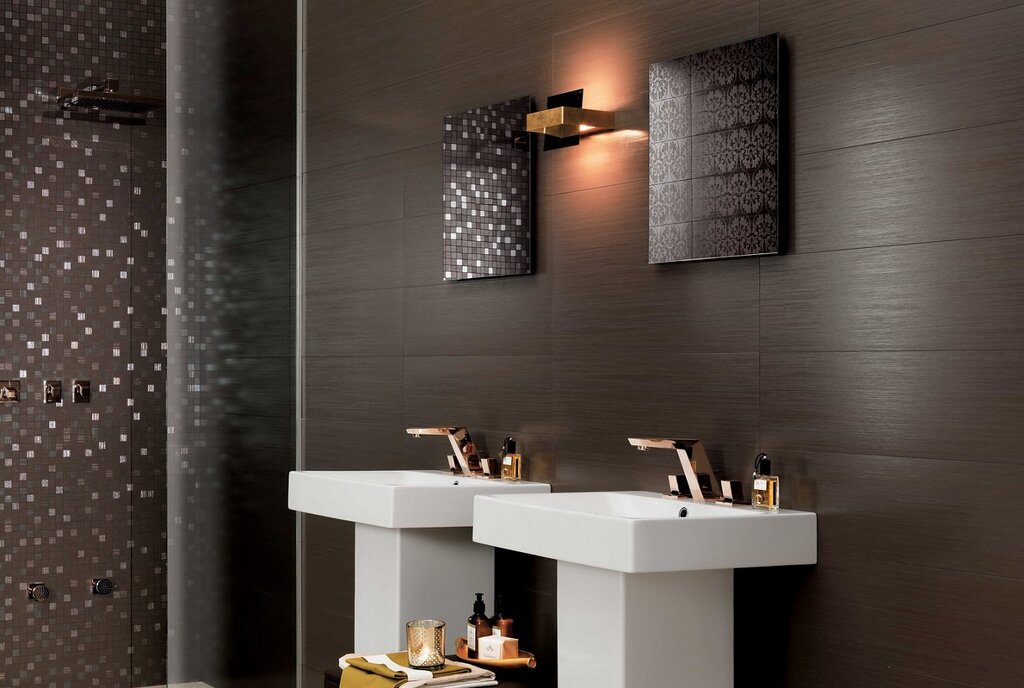 Glossy bathroom tiles