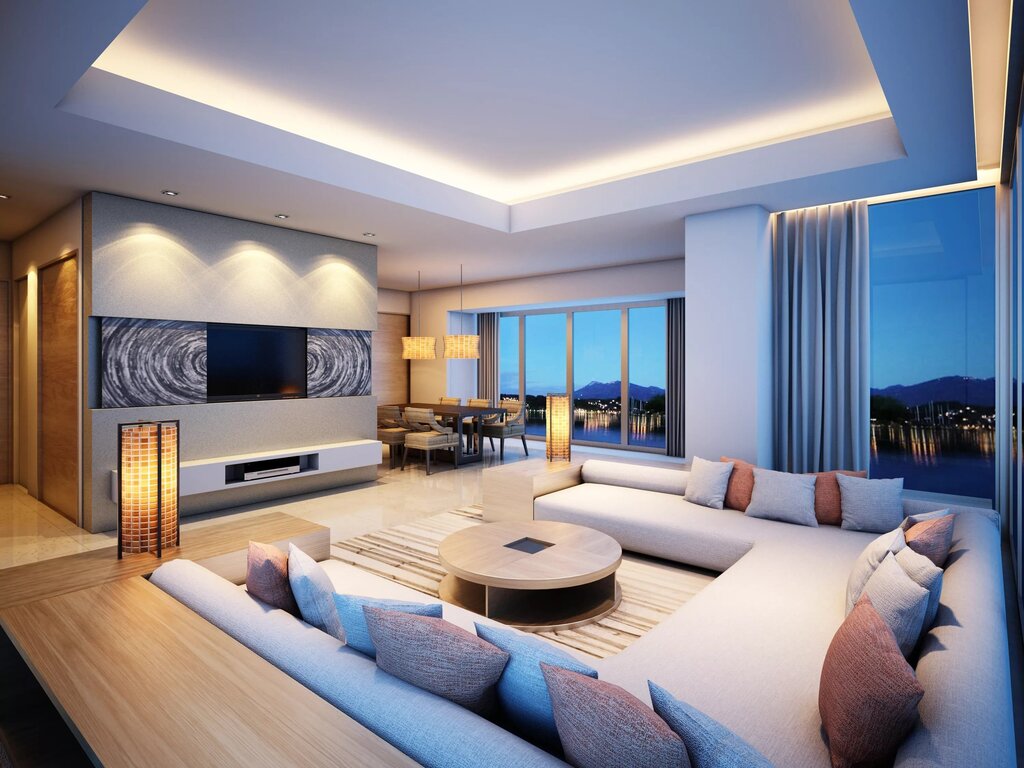 A luxurious apartment inside