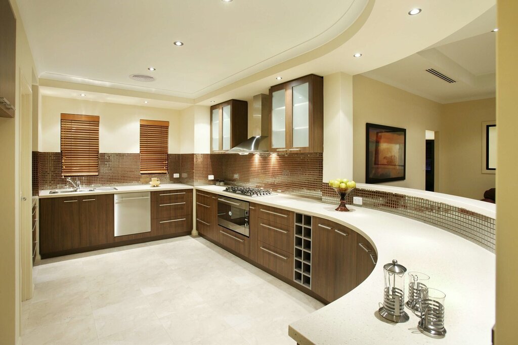 A large kitchen in the house