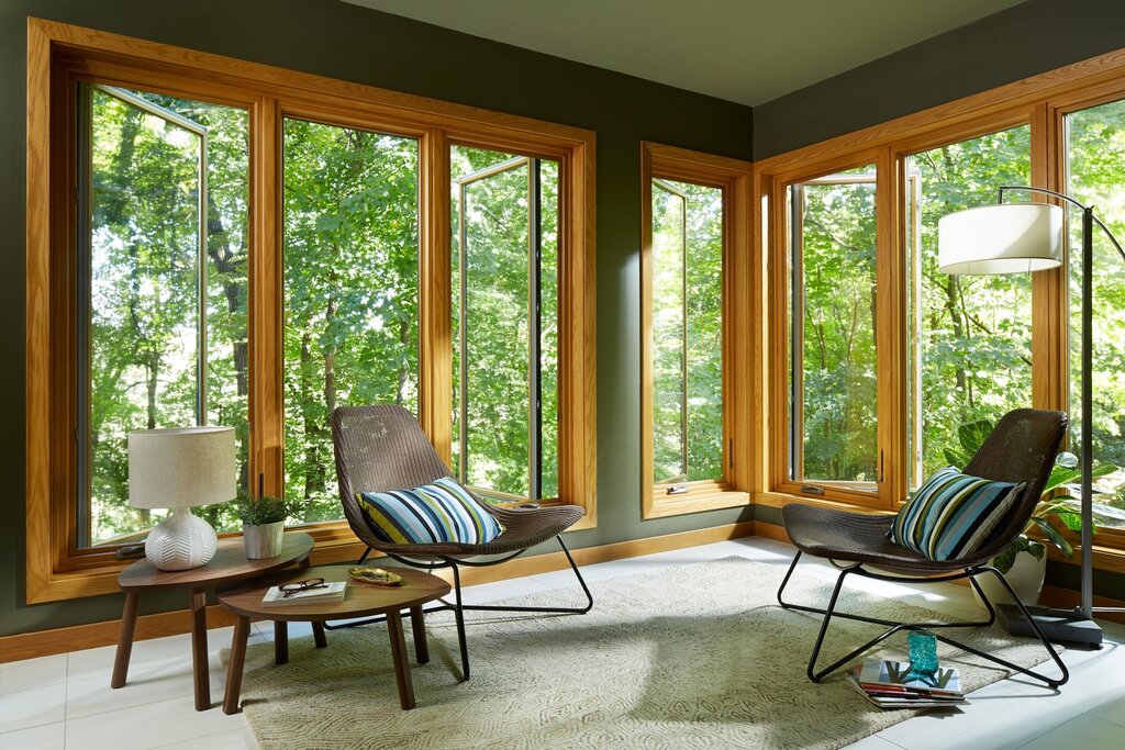 Large windows in a private house