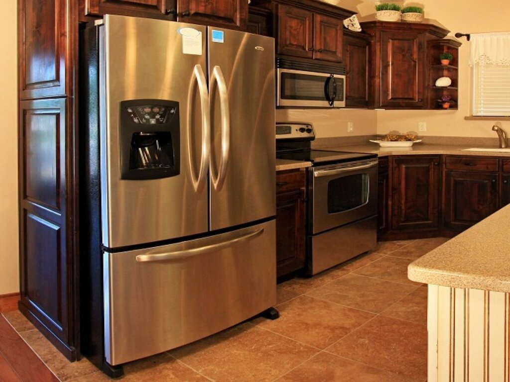 A large refrigerator in the interior