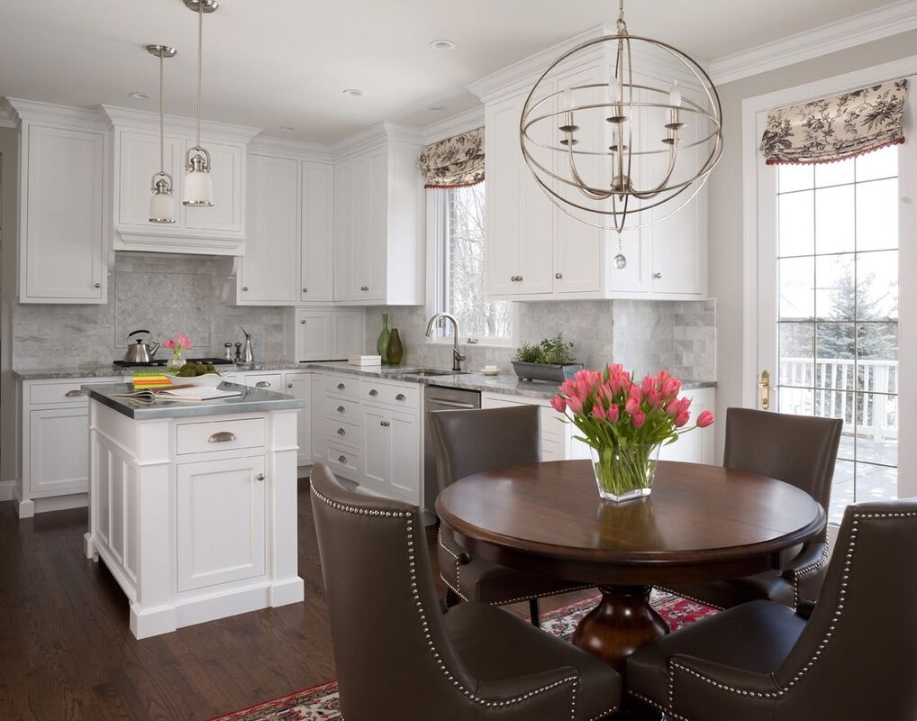 A large round table for the kitchen