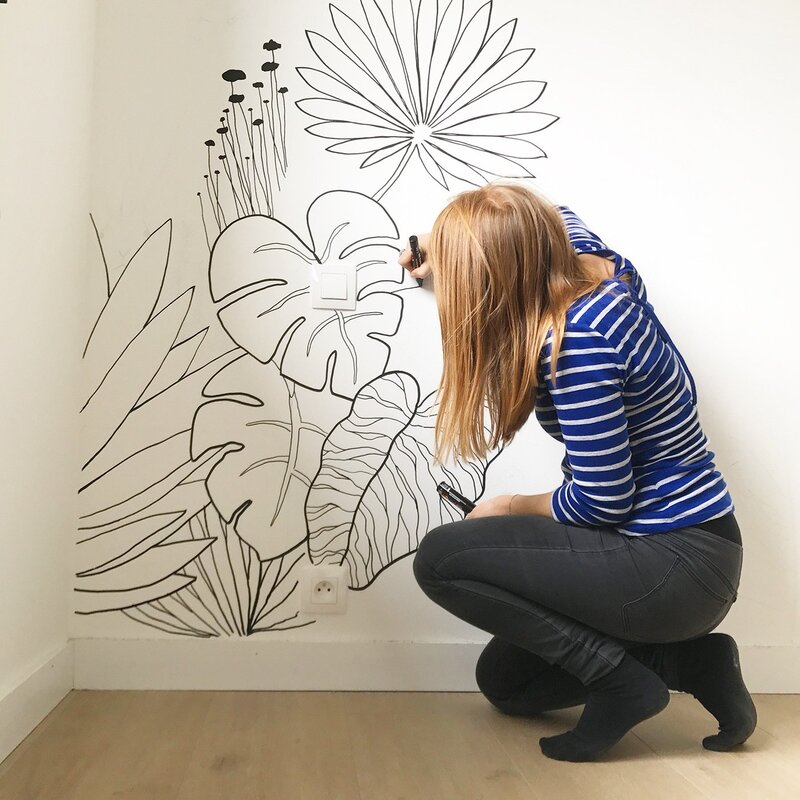 Large drawing on the wall