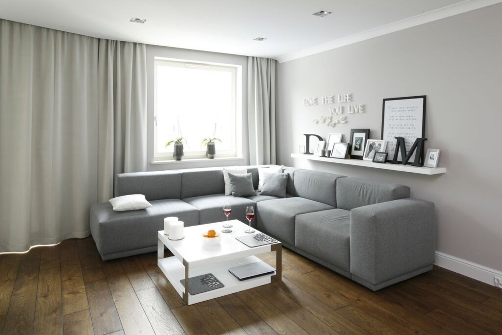 Large gray sofa 30 фото