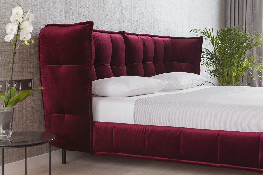 Burgundy bed