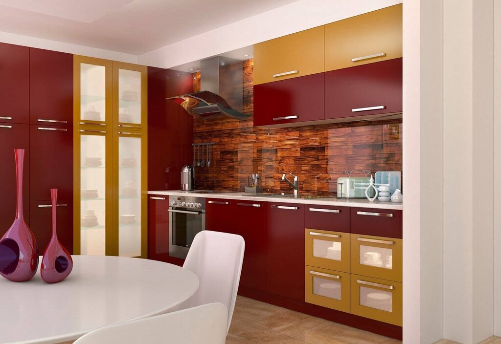 Burgundy kitchen