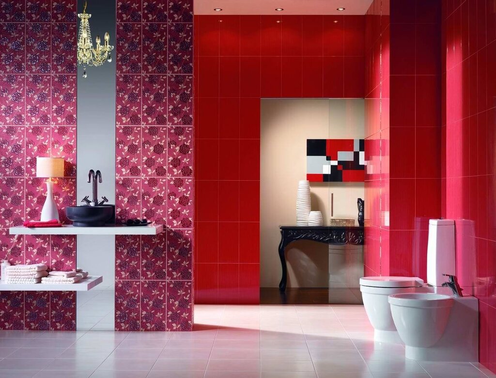 Burgundy tile