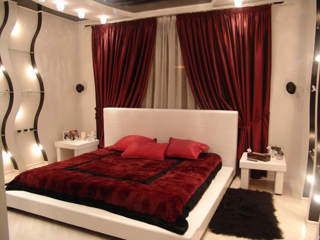 Burgundy bedroom