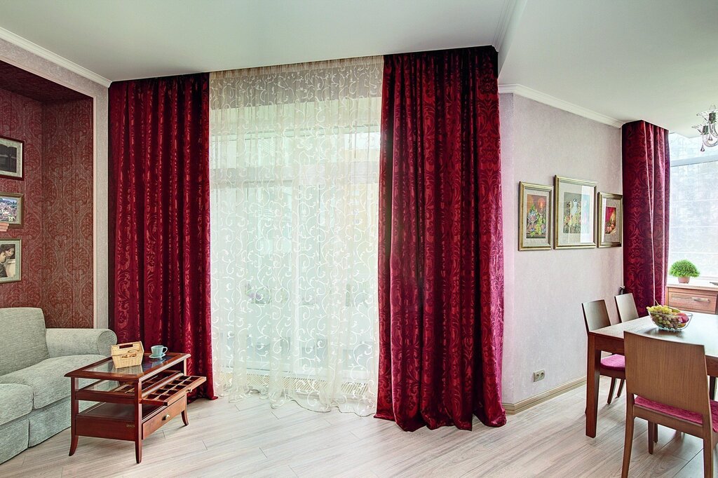 Burgundy curtains