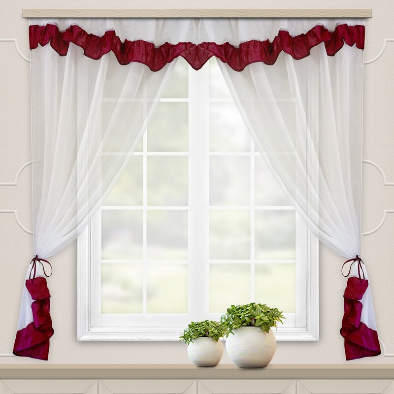 Burgundy curtains for the kitchen