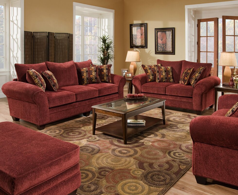 Burgundy sofa