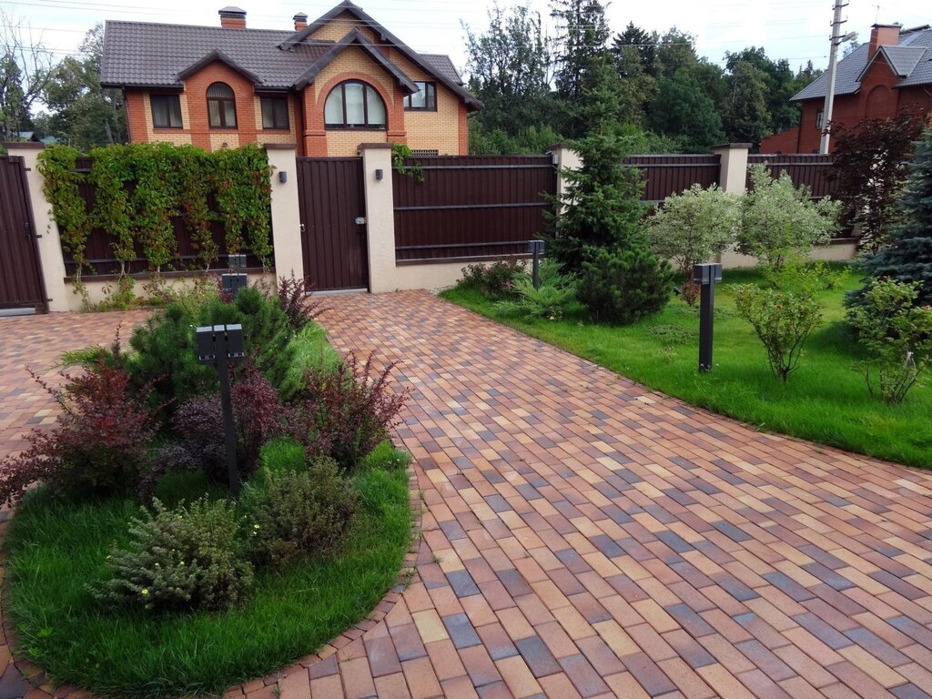 Paving stones in front of the house