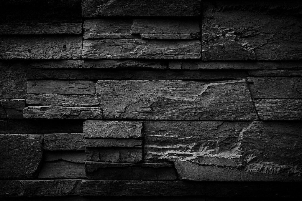 Black stone wall