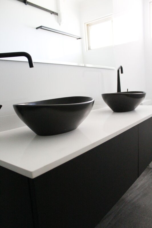 Black sink for the bathroom