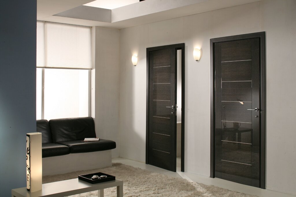 Black doors in the interior