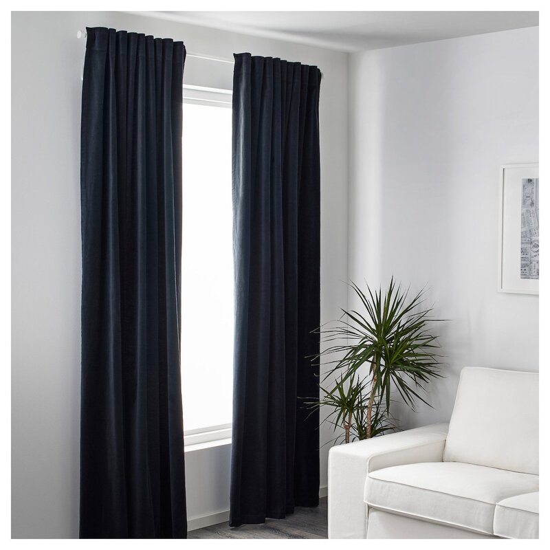 Black curtains from IKEA