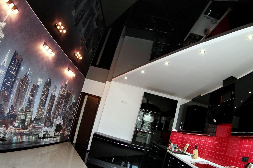 Black glossy ceiling