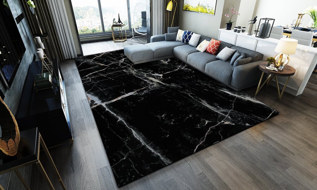 Black marble floor