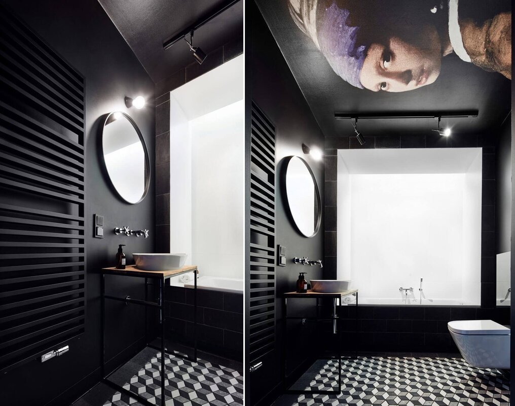 Black ceiling in the toilet