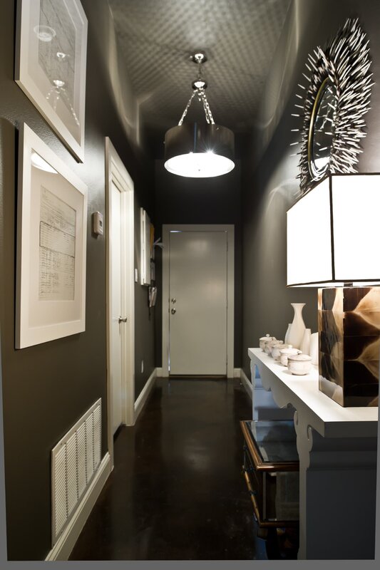 Black color in the hallway interior