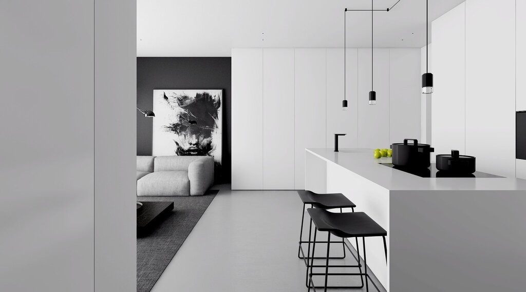 Black and white apartment