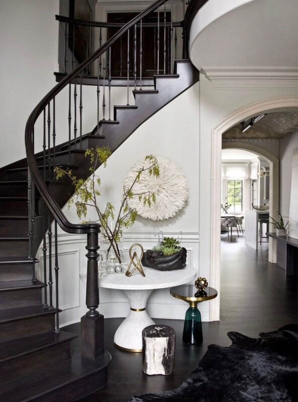 Black and white staircase in the house