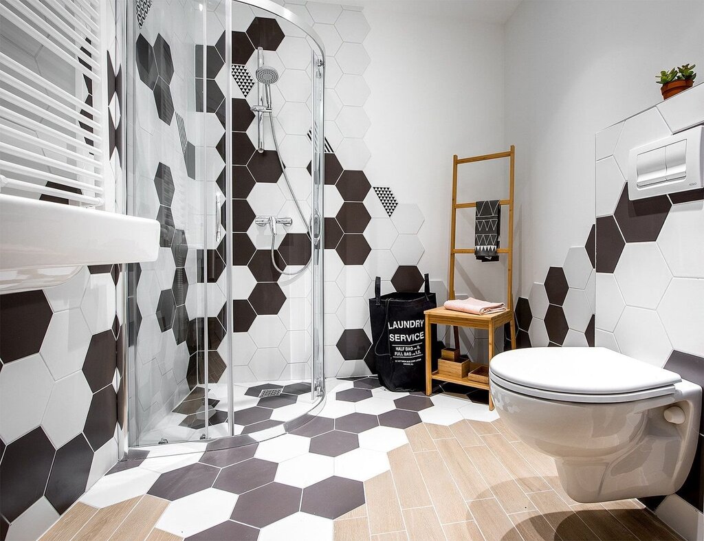 Black and white bathroom