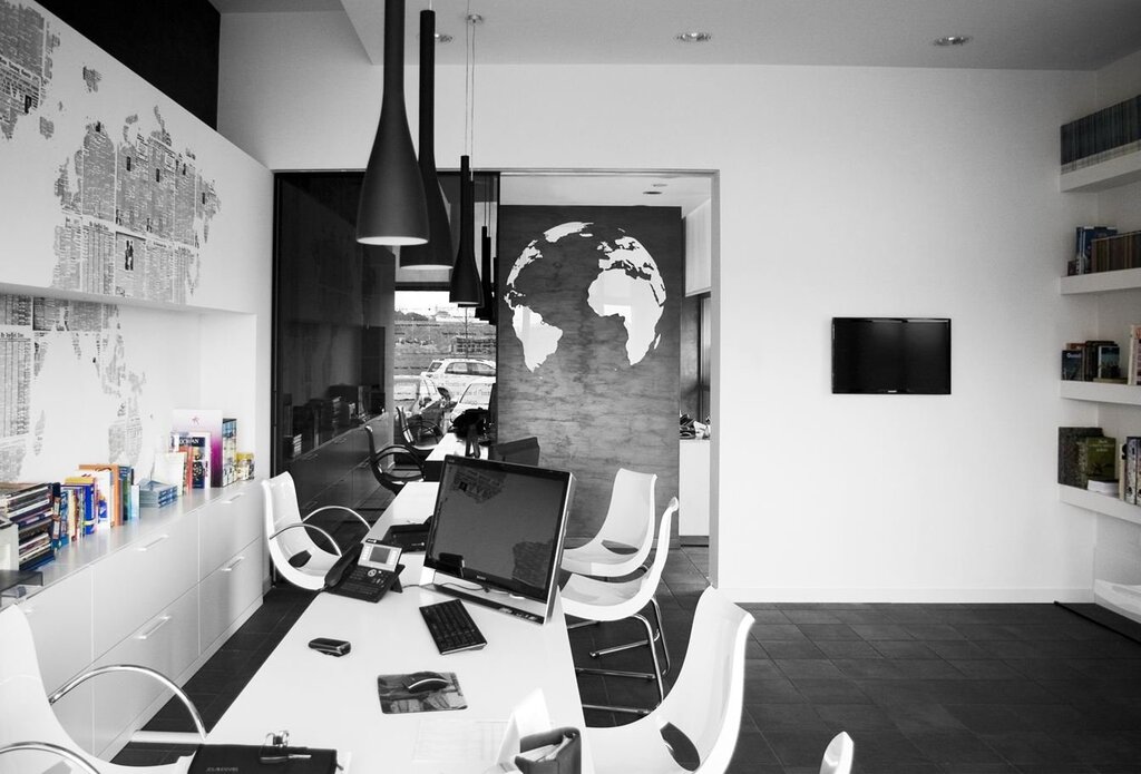 Black and white office