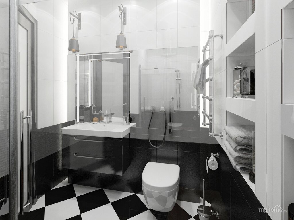 Black and white toilet