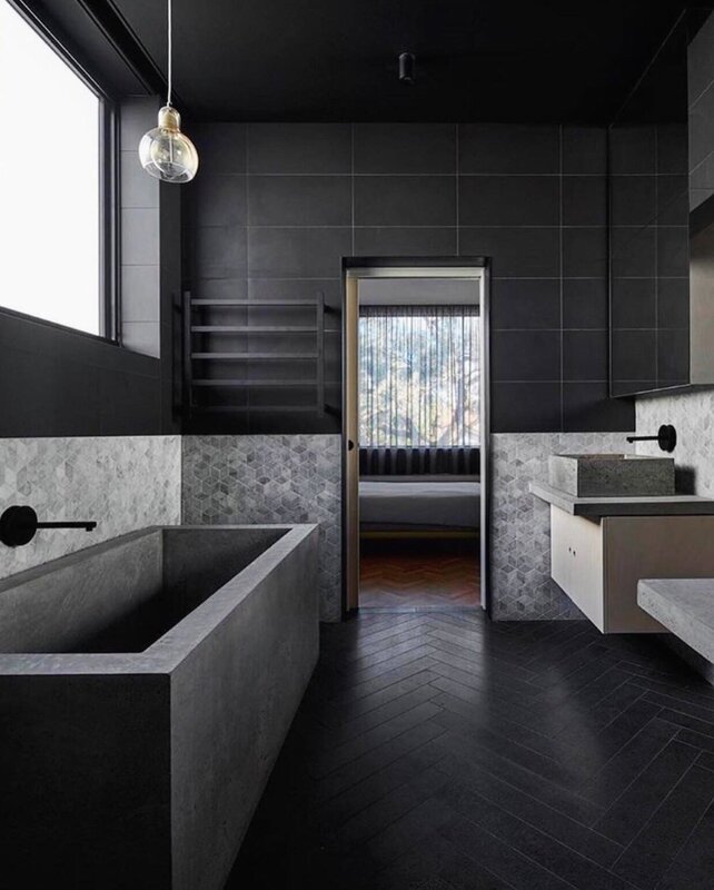 Black and gray bathroom