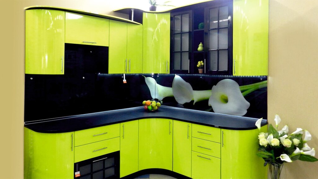 Black and green kitchen