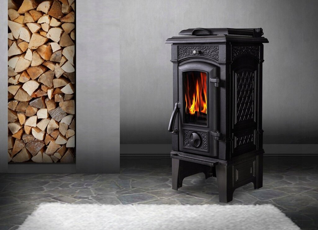 Cast iron long-burning fireplace stove