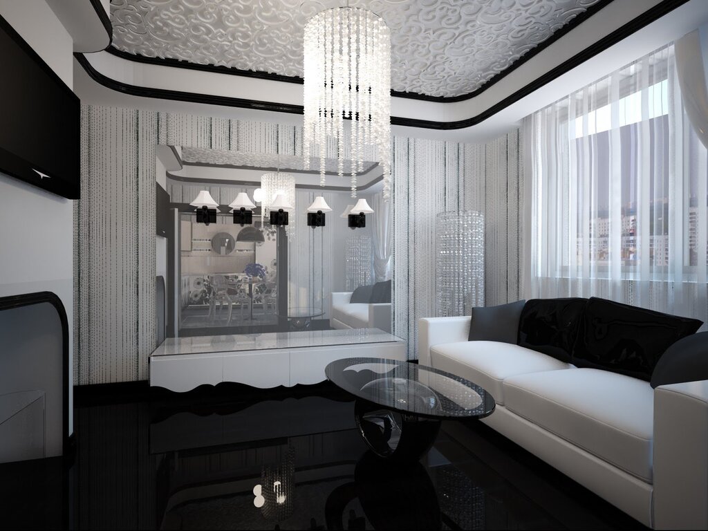 Black and white living room