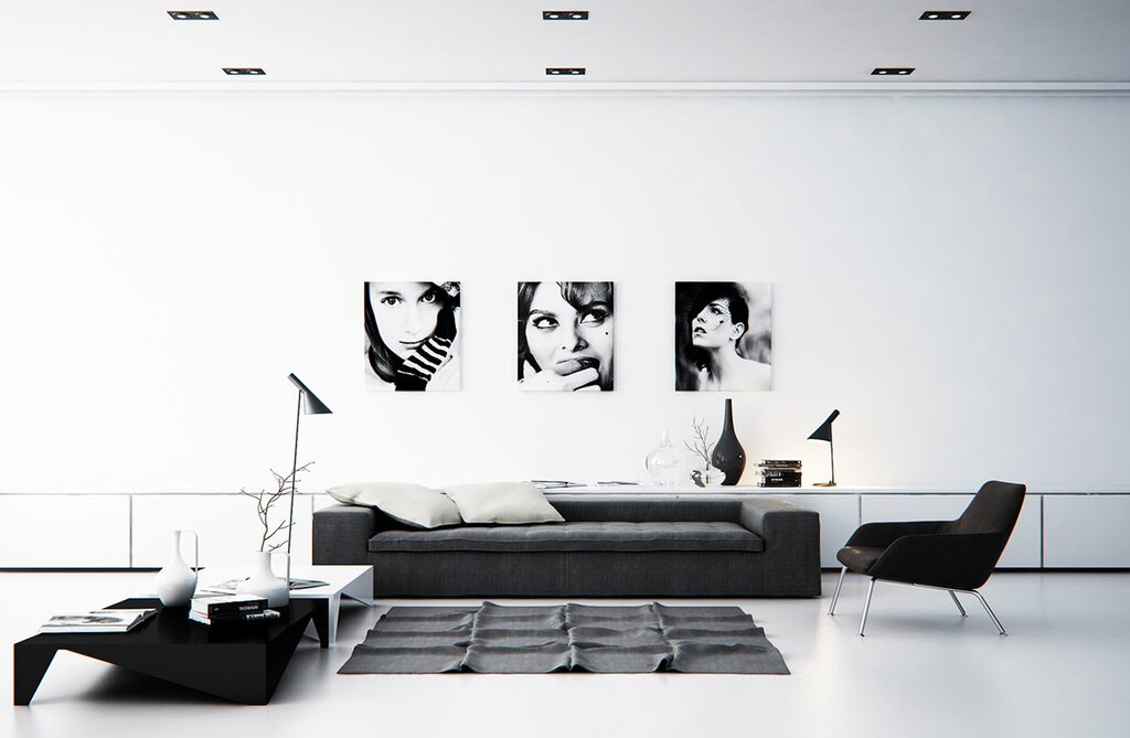 Black and white paintings for interior 12 фото