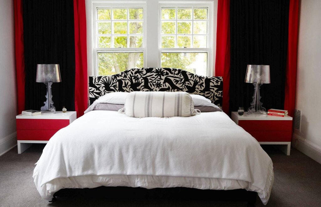 Black and red bedroom